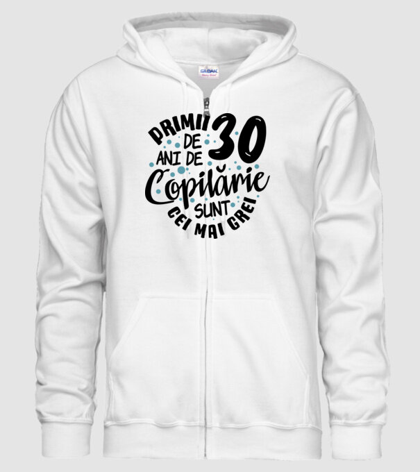 Copilărie 30 de ani model alb pe tricou
