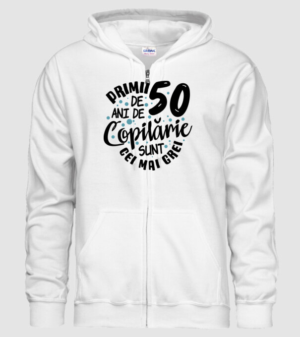 Copilărie 50 de ani model alb pe tricou