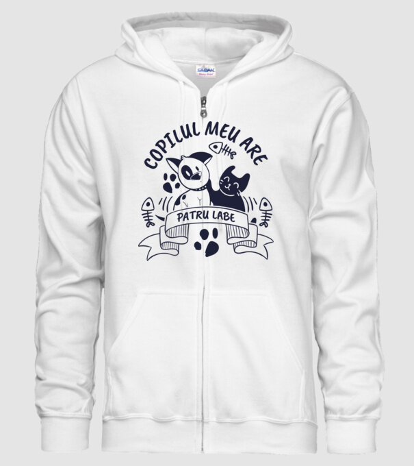 Copilul meu are patru labe model alb pe tricou