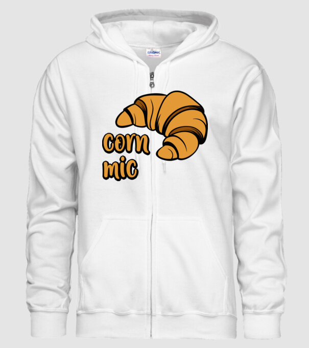 corn mic model alb pe tricou