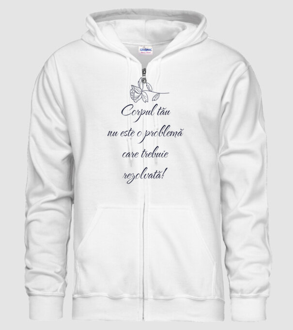 corpul tău nu este o problemă care trebuie rezolvată! model alb pe tricou