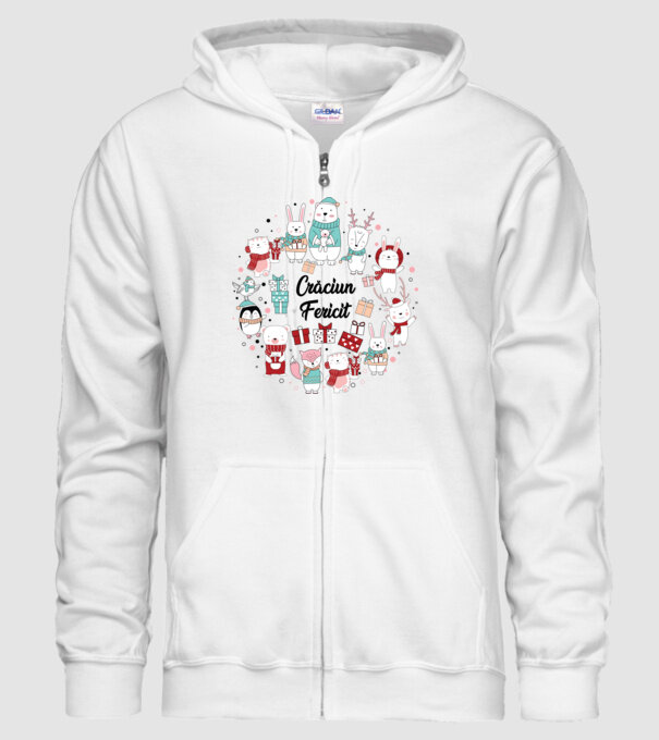Crăciun Fericit model alb pe tricou