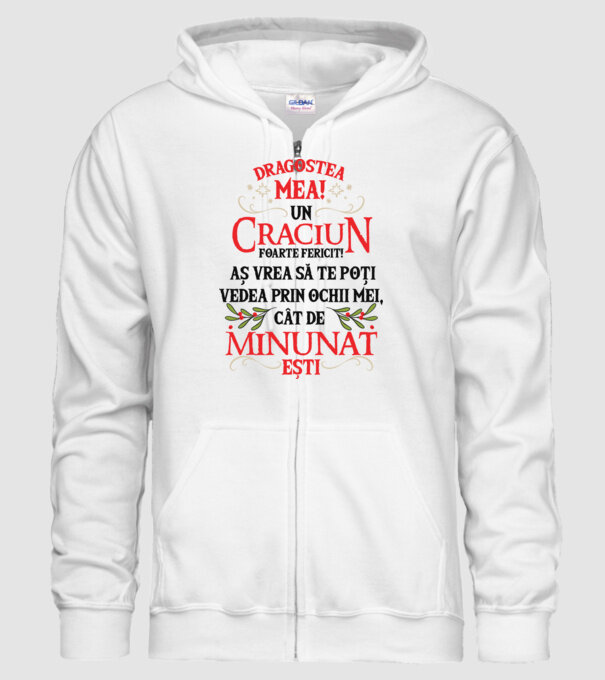 Dragostea mea! Un Crăciun foarte fericit! Aș vrea să te poți vedea prin ochii mei, cât de minunat ești model alb pe tricou