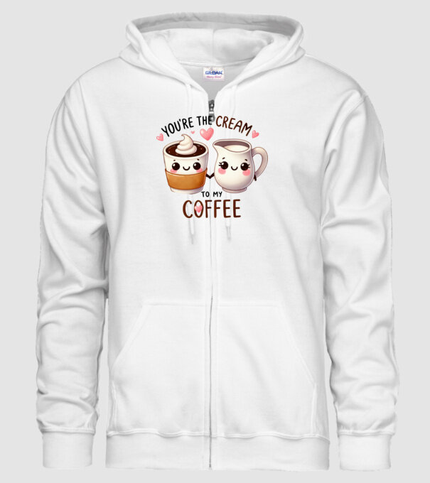 Cream to my Coffee model alb pe tricou