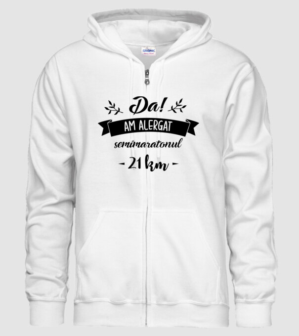 Da, am alergat semimaratonul - 21 km model alb pe tricou