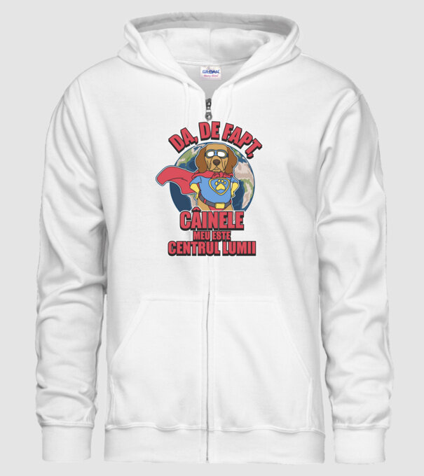 Da, de fapt, câinele meu este centrul lumii... model alb pe tricou
