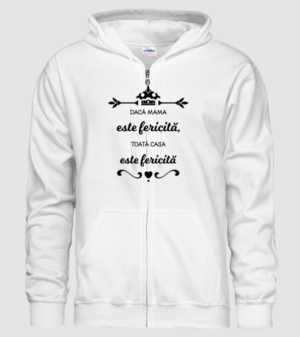 dacă mama este fericită, toată casa este fericită model alb pe tricou