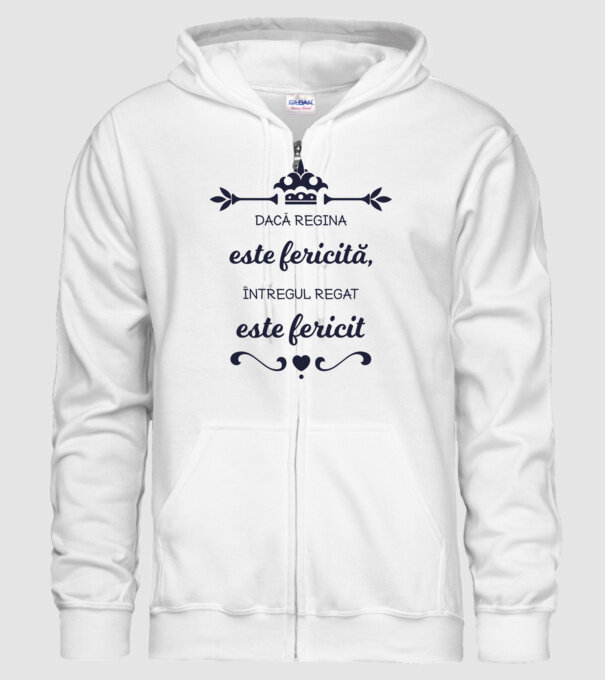 dacă regina este fericită, întregul regat este fericit model alb pe tricou