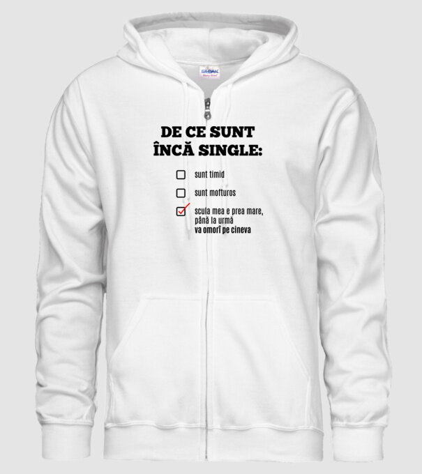 De ce sunt încă single: sunt timid, - sunt mofturos - scula mea e prea mare, până la urmă va omorî pe cineva model alb pe tricou