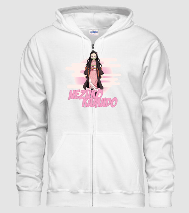 Demon Slayer Nezuko model alb pe tricou