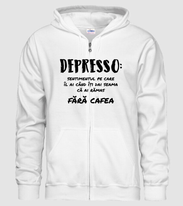 depresie: sentimentul pe care îl ai când îți dai seama că ai rămas fără cafea model alb pe tricou