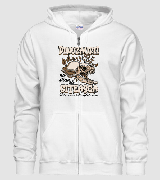 Dinozaurii nu știau să citească model alb pe tricou