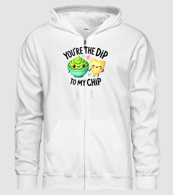 Dip to my Chip model alb pe tricou