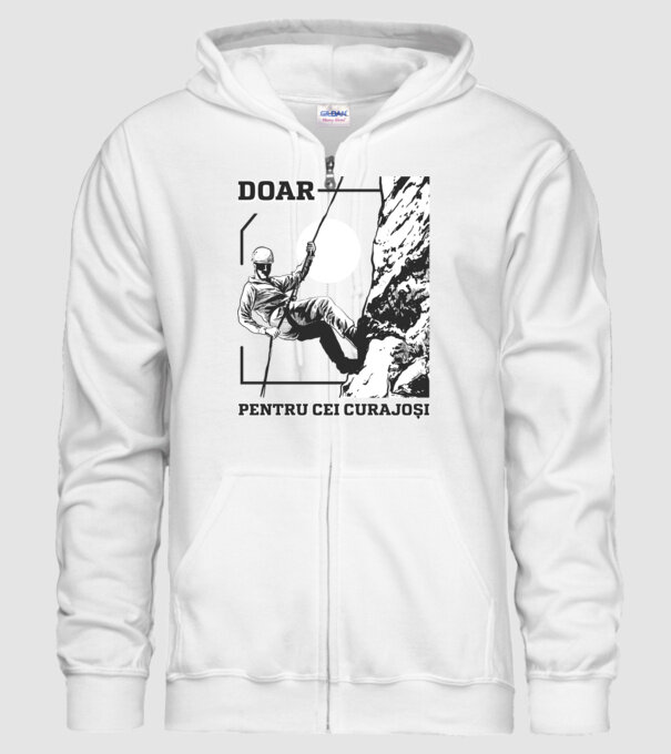 Doar pentru cei curajoși model alb pe tricou