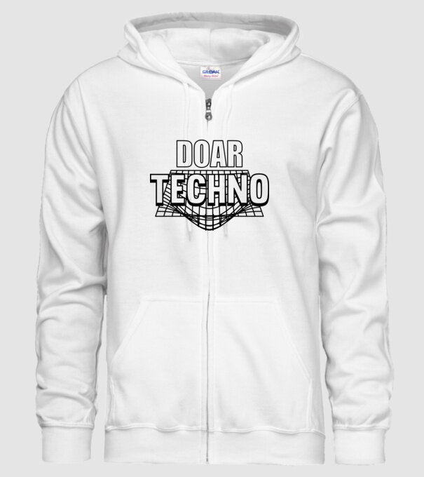 Doar techno model alb pe tricou