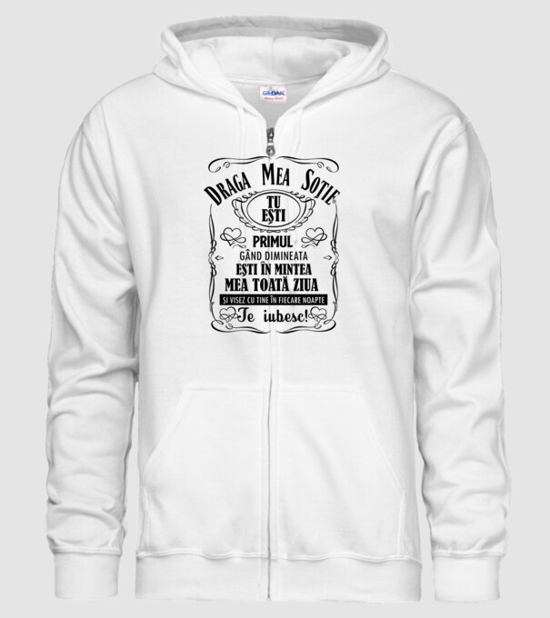 draga mea soție! tu ești primul meu gând dimineața, ești în mintea mea toată ziua și visez cu tine în fiecare noapte. te iubesc! model alb pe tricou
