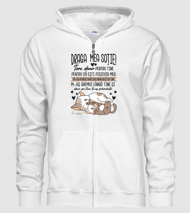 Draga mea soție model alb pe tricou