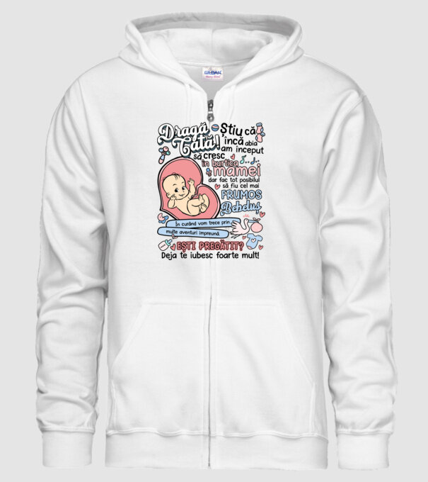 Dragă tată model alb pe tricou