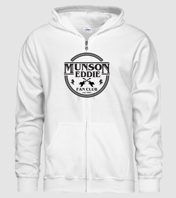 eddie munson fan club est 1983 model alb pe tricou
