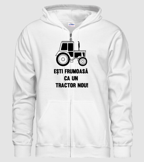 ești frumoasă ca un tractor nou! model alb pe tricou