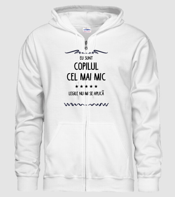 Eu sunt copilul cel mai mic, legile nu mi se aplică model alb pe tricou