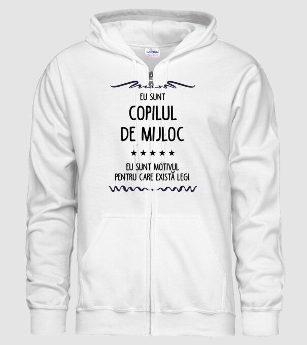 Eu sunt copilul de mijloc, eu sunt motivul pentru care există legi. model alb pe tricou