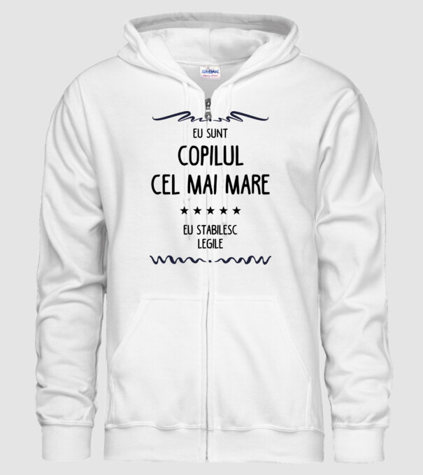 Eu sunt copilul cel mai mare, eu stabilesc legile model alb pe tricou