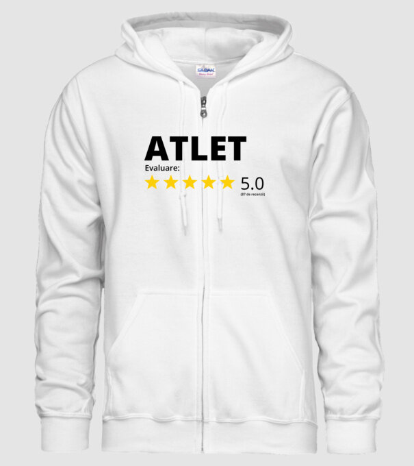 Evaluare 5 ATLET model alb pe tricou