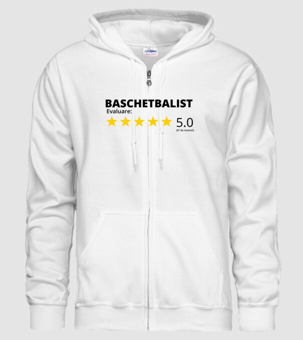 Evaluare 5 BASCHETBALIST model alb pe tricou