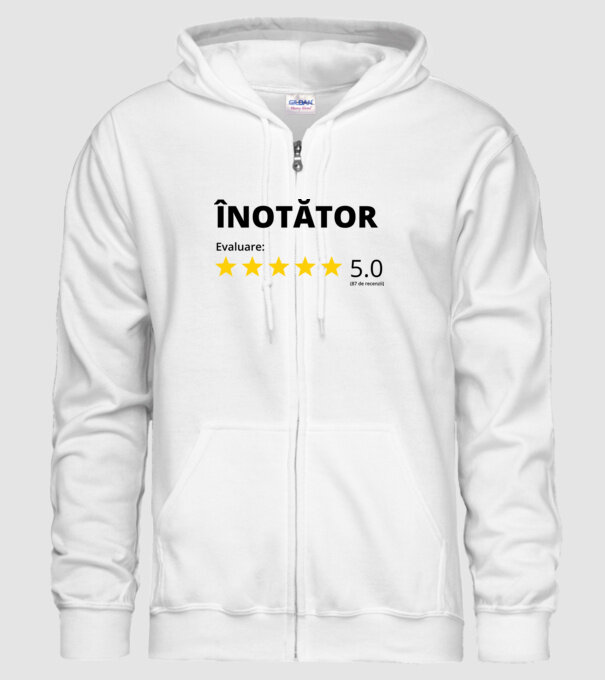Evaluare 5 ÎNOTĂTOR model alb pe tricou