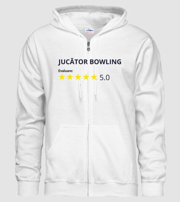 evaluare: jucător bowling de 5 stele model alb pe tricou
