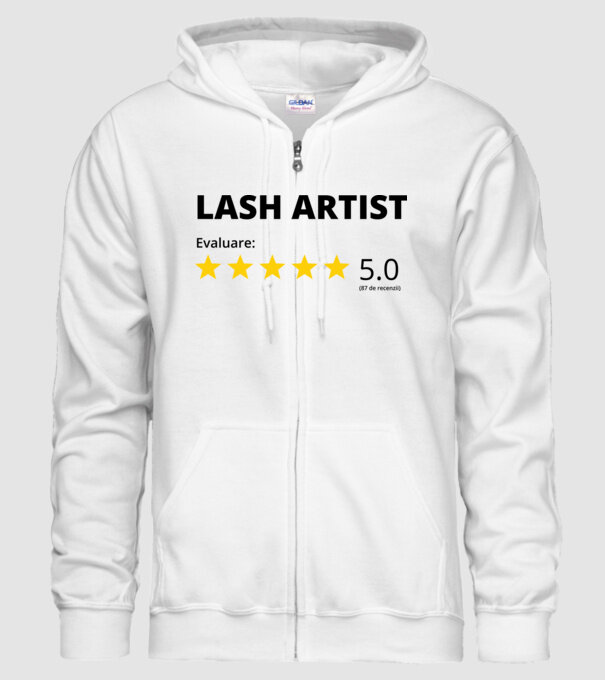 Evaluare - LASH ARTIST model alb pe tricou