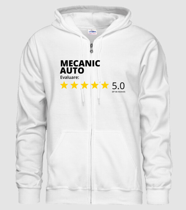 Evaluare - MECANIC AUTO model alb pe tricou