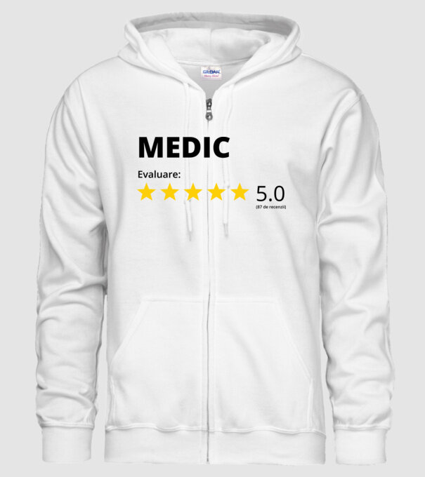 Evaluare - MEDIC model alb pe tricou