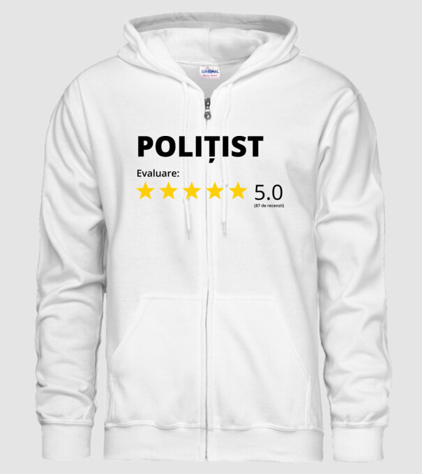 Evaluare - POLIȚIST model alb pe tricou