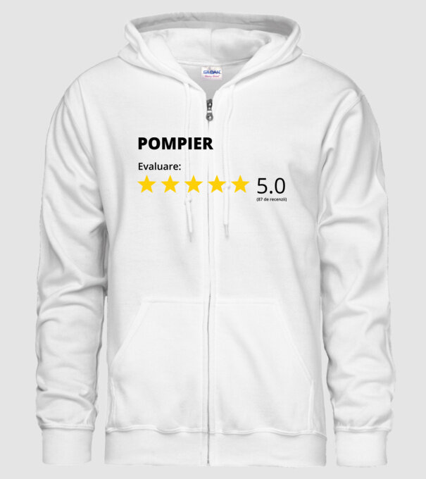 Evaluare - POMPIER model alb pe tricou