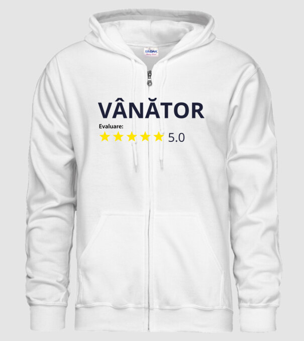 evaluare: vânător de 5 stele model alb pe tricou