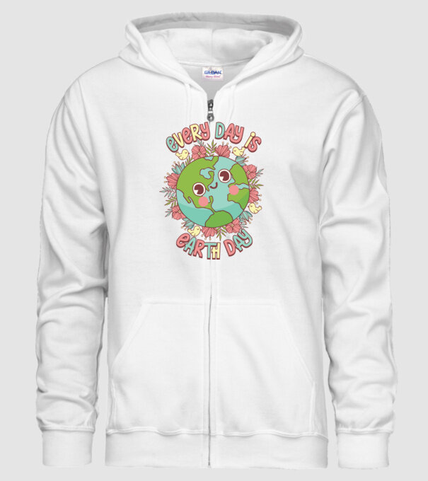 Every day is earth day cute model alb pe tricou