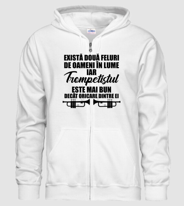 există două feluri de oameni în lume, iar trompetistul este mai bun decât oricare dintre ei model alb pe tricou