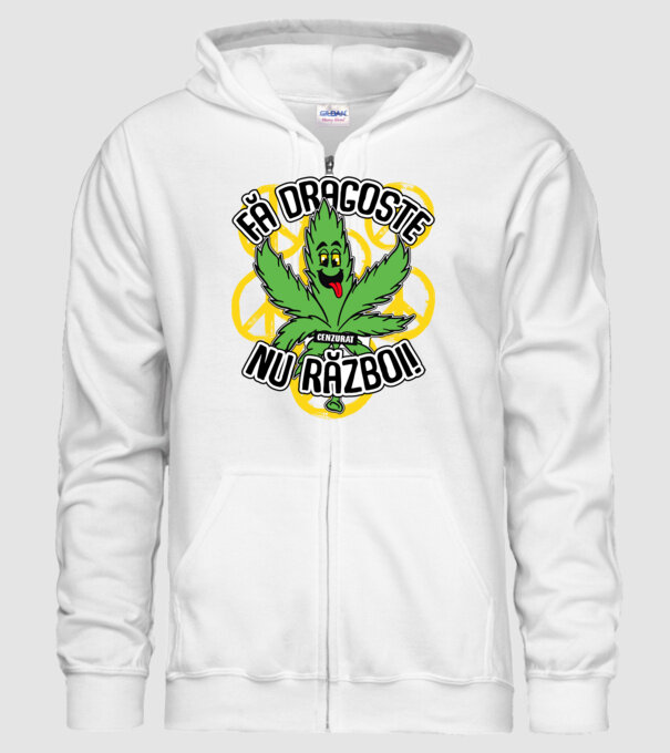 fă dragoste, nu război! (cenzurat) model alb pe tricou