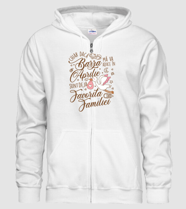 Favorita familiei APRILIE model alb pe tricou