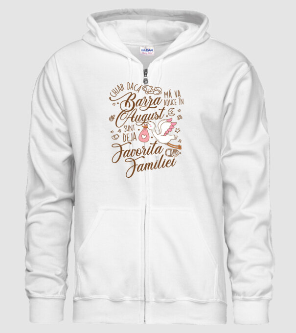 Favorita familiei AUGUST model alb pe tricou