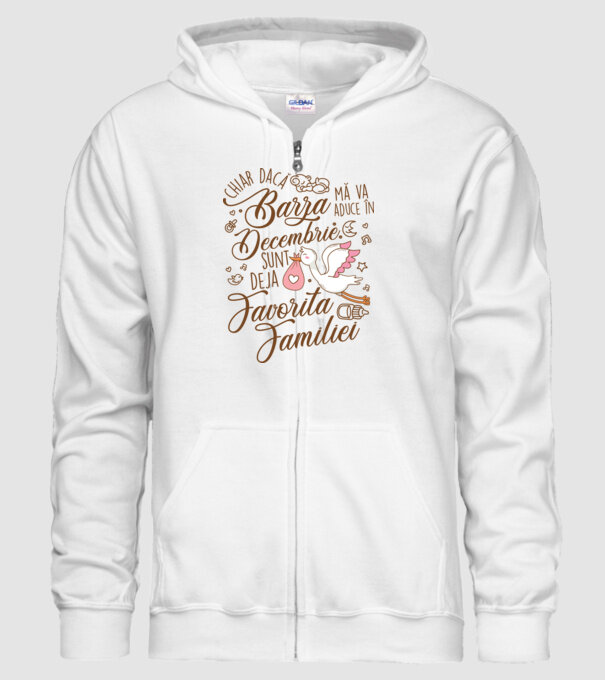 Favorita familiei DECEMBRIE model alb pe tricou