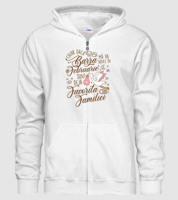 Favorita familiei FEBRUARIE model alb pe tricou