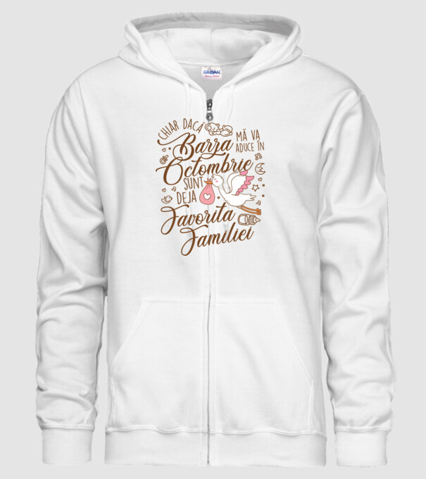 Favorita familiei OCTOMBRIE model alb pe tricou