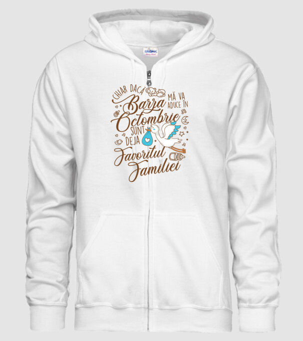 Favoritul familiei OCTOMBRIE model alb pe tricou