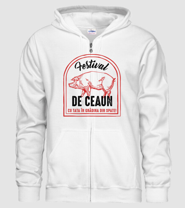 Festival de ceaun - cu tata în grădina din spate! model alb pe tricou