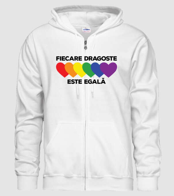 Fiecare dragoste este egală model alb pe tricou