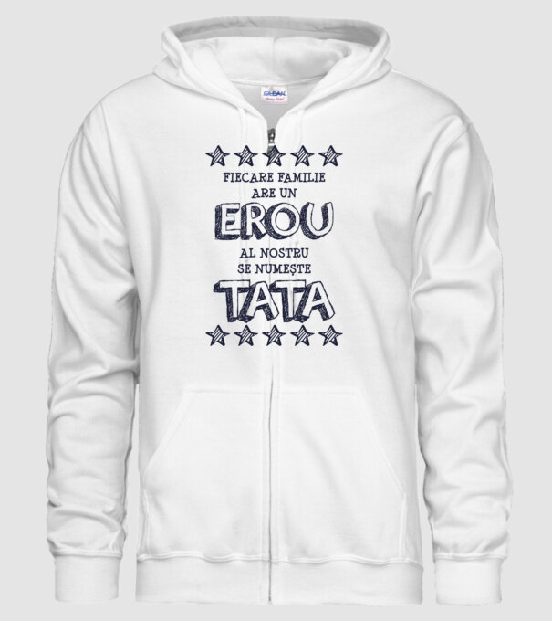 Fiecare familie are un erou, al nostru se numește tata model alb pe tricou