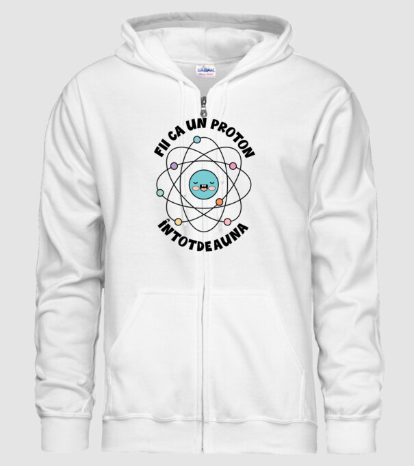 fii ca un proton - întotdeauna pozitiv model alb pe tricou